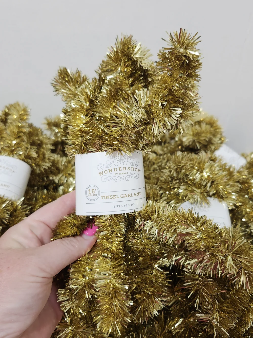 Gold Tinsel Holiday Wired Garland Crafts Gift Baskets Wreaths Decor Home Office